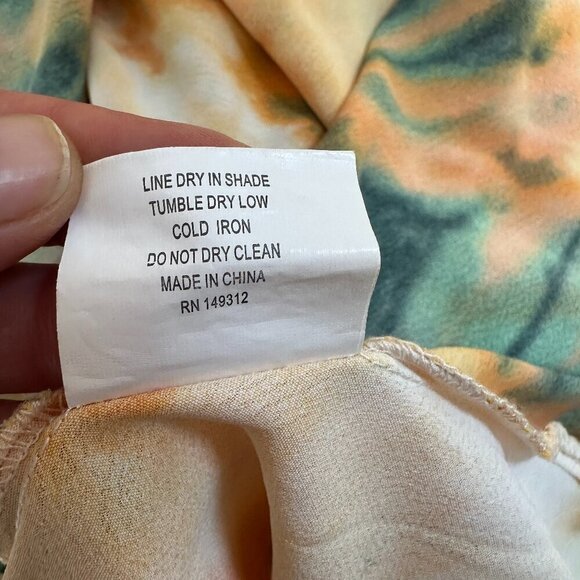 Selfie Leslie Show Me Love Cowl Neck Midi Dress Tie Die Orange Multi Women's XS - Picture 14 of 14